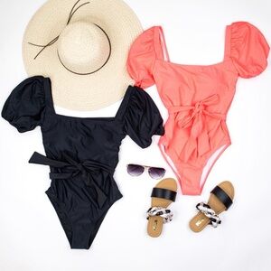 NWT Coral Puff Sleeve Swimsuits size medium